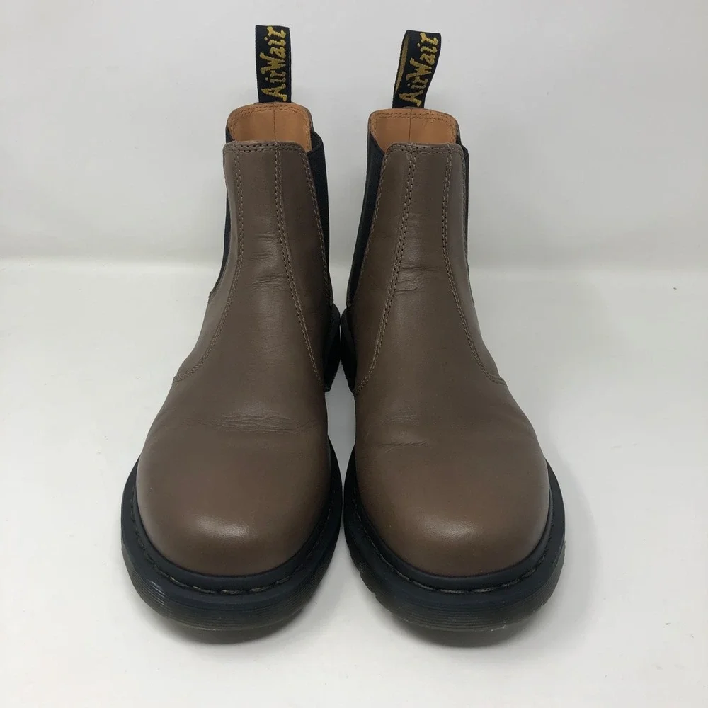 Dr Martens 2976 Yellow Stitch Smooth Leather Chelsea Boots Mens 11 Brown Classic